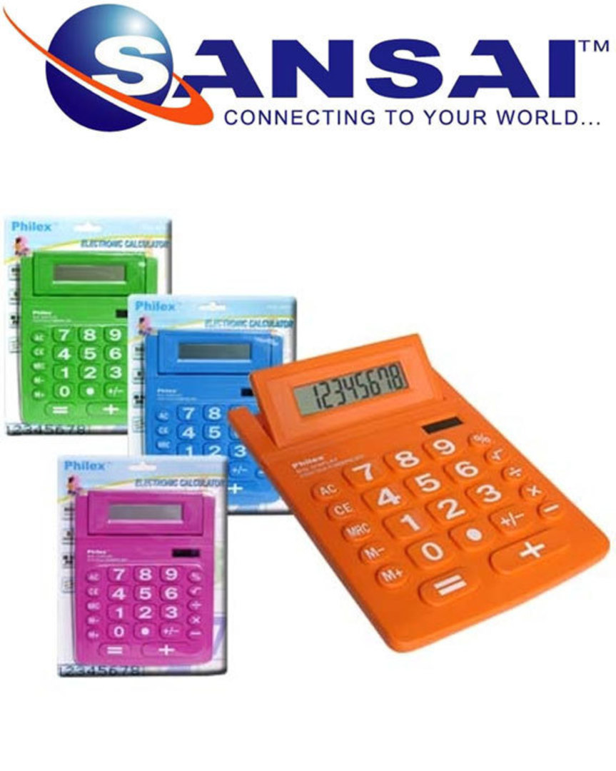 PHILEX 8 Digit Display A5 Size Soft Key Desktop Calculator image 0
